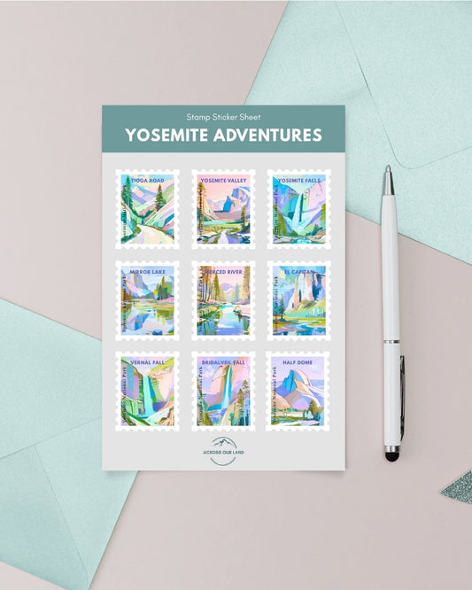 Yosemite National Park Sticker Sheet