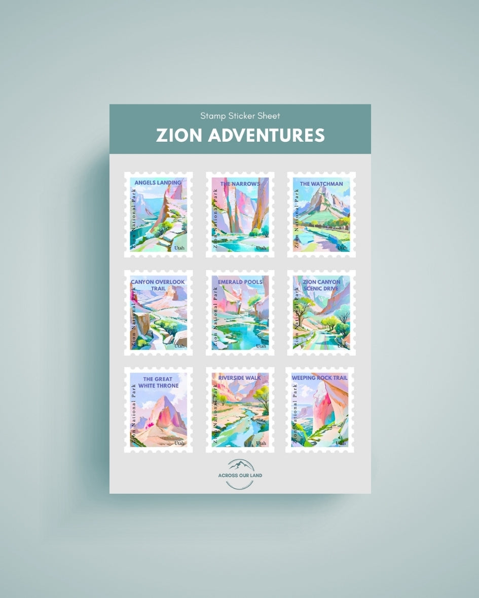 Zion National Park Sticker Sheet