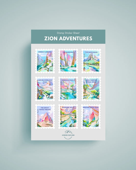 Zion National Park Sticker Sheet