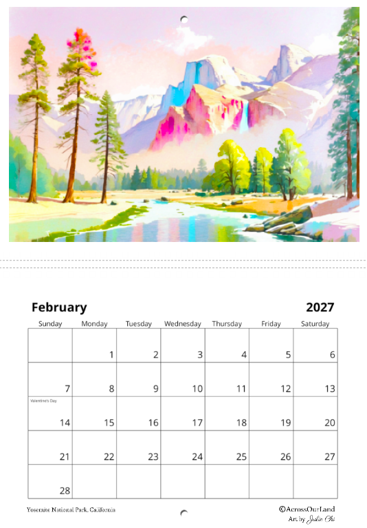 2027 American National Parks Wall Calendar