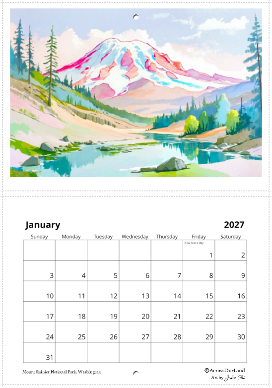 2027 American National Parks Wall Calendar
