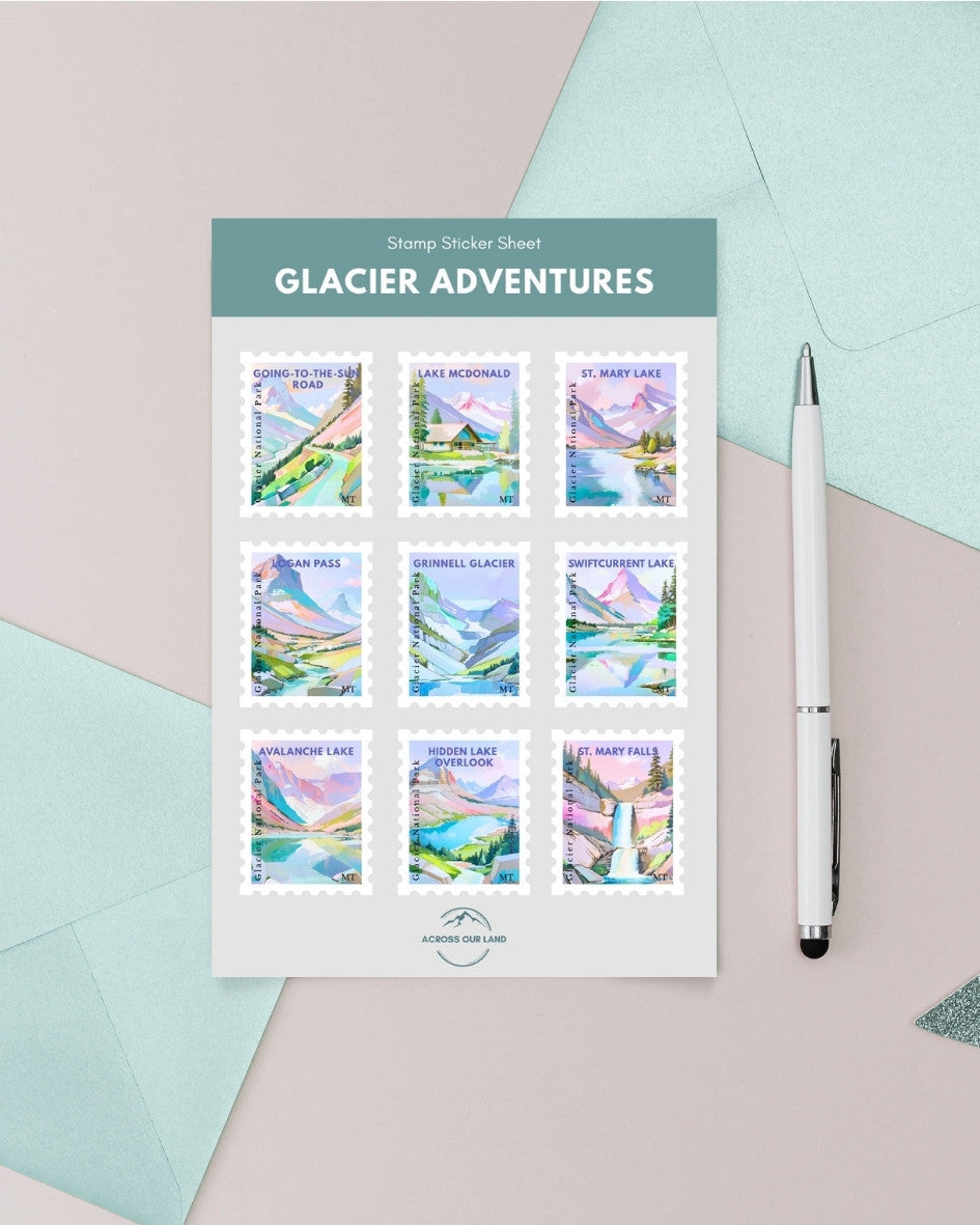 Glacier National Park Sticker Sheet