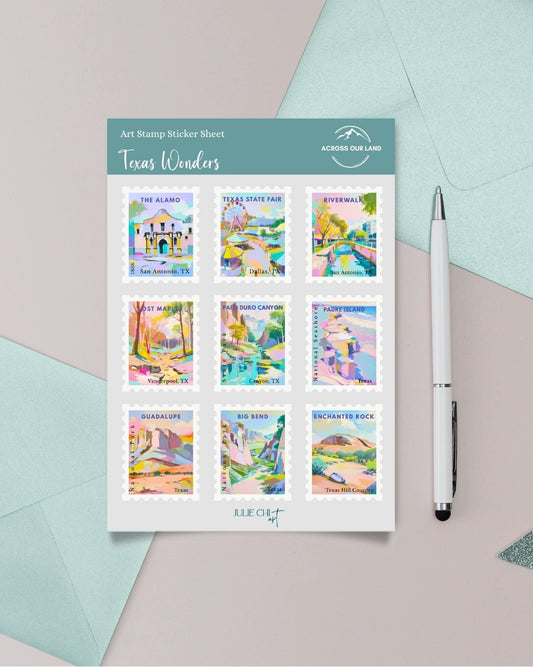 Texas Travel Sticker Sheet