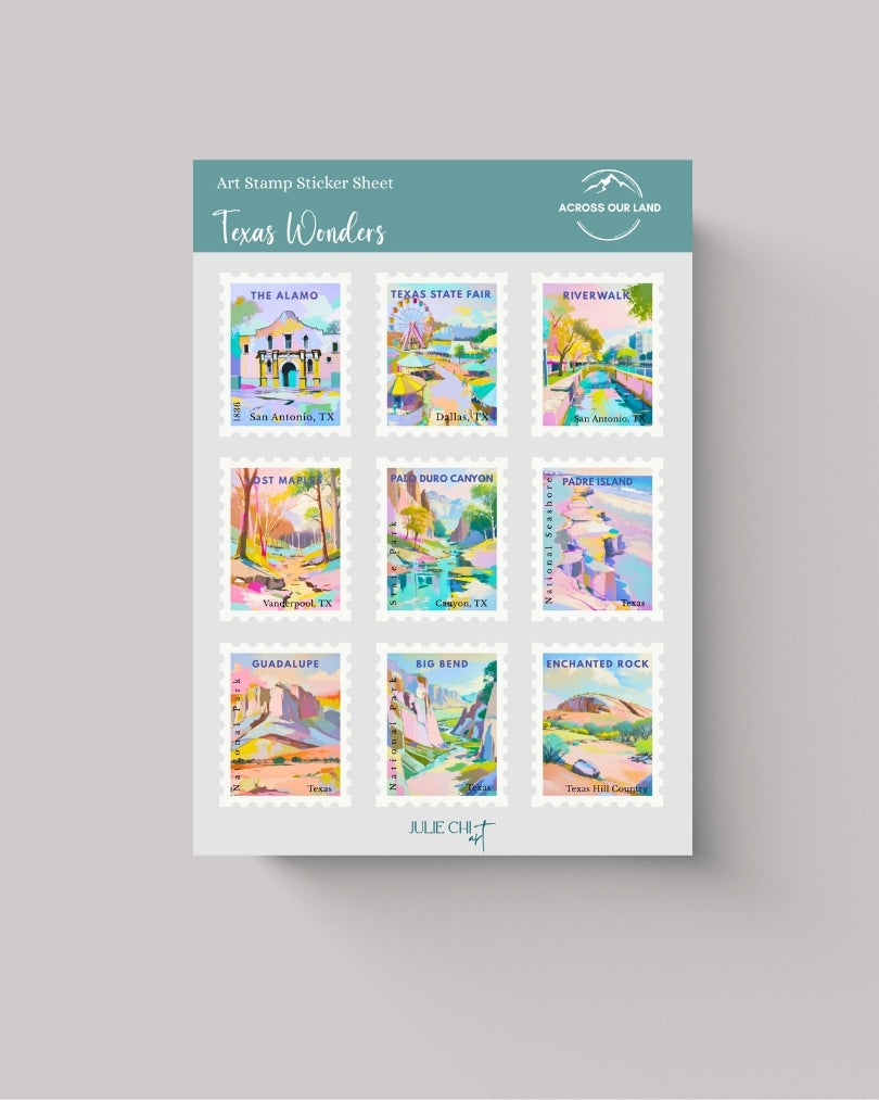 Texas Travel Sticker Sheet