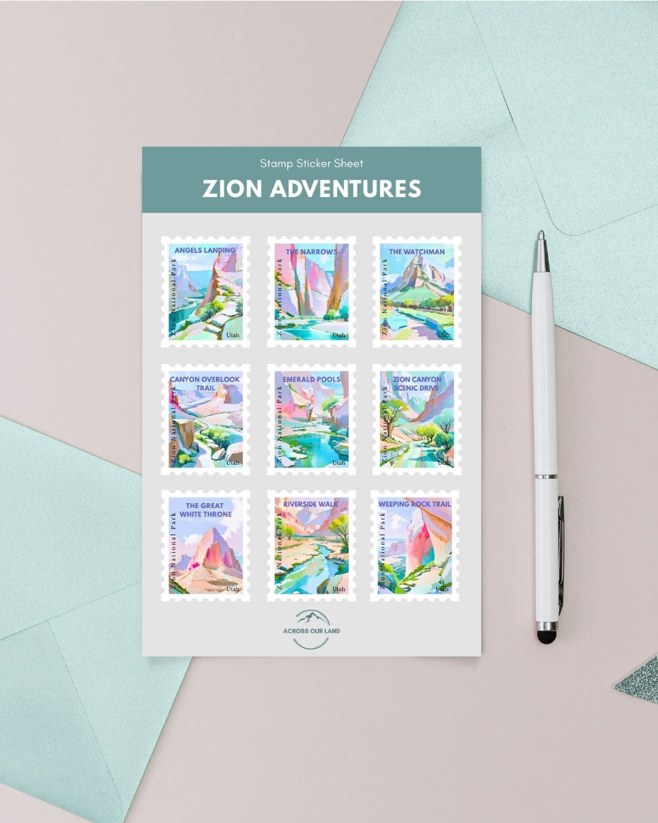 Zion National Park Sticker Sheet